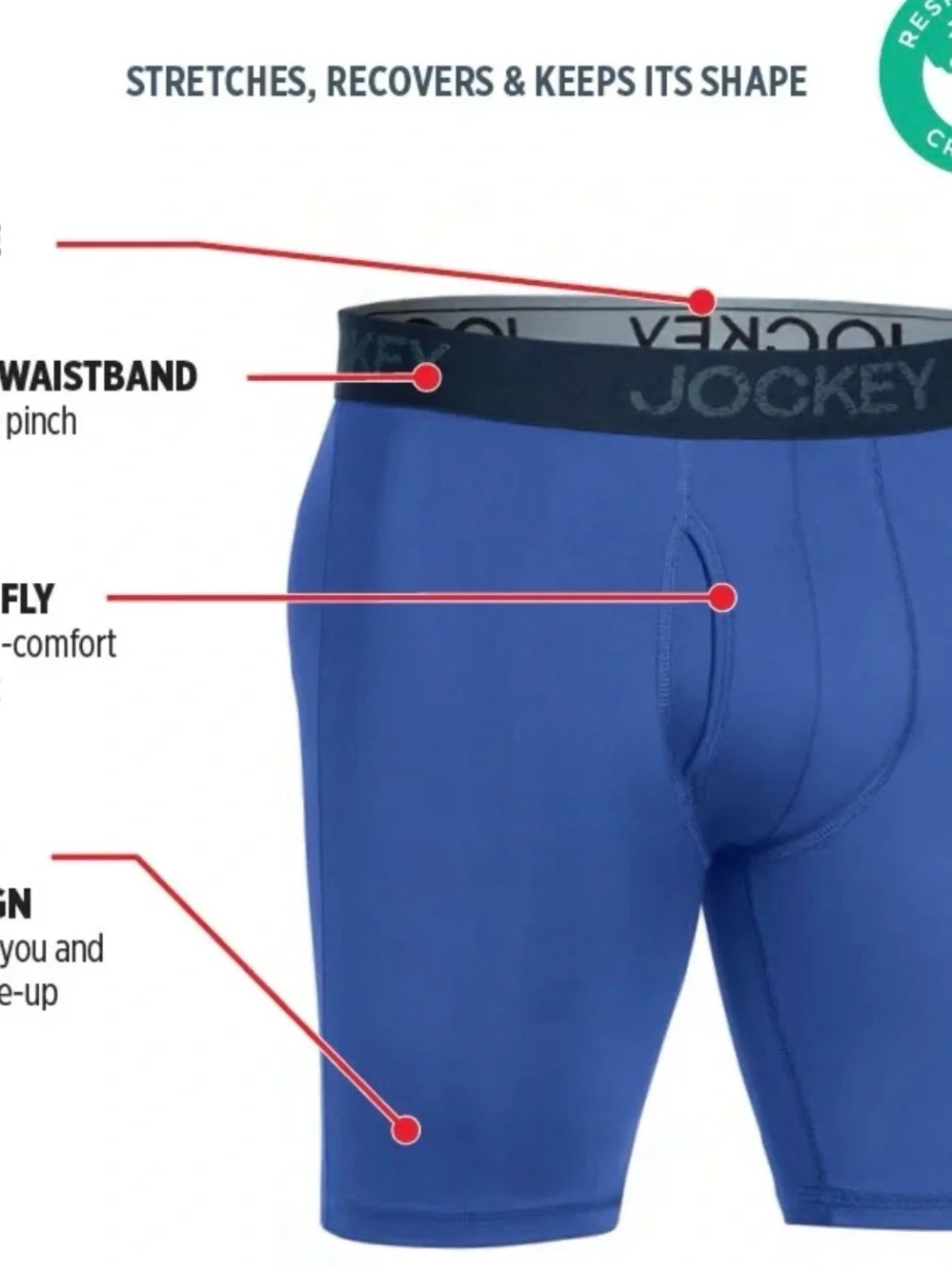 Jockey® Essentials Men's Microfiber Long Leg Boxer Brief Underwear, Pack of 3